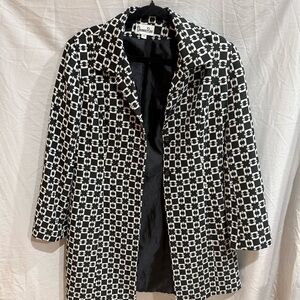 Donna Rae Women's Patterned Blazer Size 10 Black White